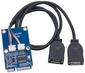 AJMRTC MCA522 Mini PCI-E to Dual-Port USB 2.0 Expansion Card, 480Mbps Hi-Speed USB Converter, Plug and Play for Industrial Motherboard, Notebook, Embedded PC, Compatible with Win7 Win8 Win10 Win11 AJMRTC MCA522 Mini PCI-E to Dual-Port USB 2.0 Expansion Card, 480Mbps Hi-Speed USB Converter, Plug and Play for Industrial Motherboard, Notebook, Embedded PC, Compatible with Win7 Win8 Win10 Win11