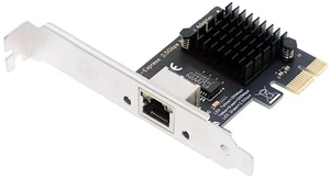 AJMRTC PCIe X1 to RJ45 2.5G Ethernet Network Adapter Card, Multi-Gigabit LAN NIC for Desktop PC, Server, NAS, AI Host, with 8cm & 12cm Slot Brackets, Wake-on-LAN, Jumbo Frame Support