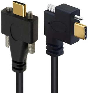 AJMRTC 3.28FT USB C to USB C 90 Degree Right Angle Cable, 10Gbps, 4K@60Hz Video, PD 65W Fast Charging, 7.5mm/15.0mm Mount Screw Spacing for Industrial PC, Monitor, Docking Station AJMRTC 3.28FT USB C to USB C 90 Degree Right Angle Cable, 10Gbps, 4K@60Hz Video, PD 65W Fast Charging, 7.5mm/15.0mm Mount Screw Spacing for Industrial PC, Monitor, Docking Station