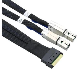 AJMRTC Slimline SAS SFF-8654 8i 74Pin to Dual SFF-8644 Mini SAS HD 4i Breakout Server Cable, PCIe Gen4 SAS 4.0 Y Splitter Cord for HBA RAID Controller JBOD Storage Array, 1 Pack AJMRTC Slimline SAS SFF-8654 8i 74Pin to Dual SFF-8644 Mini SAS HD 4i Breakout Server Cable, PCIe Gen4 SAS 4.0 Y Splitter Cord for HBA RAID Controller JBOD Storage Array, 1 Pack