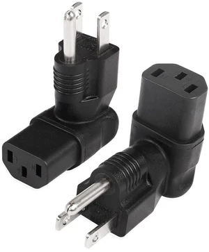 AJMRTC 90 Degree Right Angle NEMA 5-15P Male to IEC 320 C13 Female Power Adapter, 10A 125V AC Computer Power Extension Connector for PC, Monitor, Server, Power Supply, UPS AJMRTC 90 Degree Right Angle NEMA 5-15P Male to IEC 320 C13 Female Power Adapter, 10A 125V AC Computer Power Extension Connector for PC, Monitor, Server, Power Supply, UPS