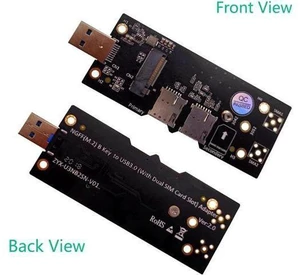 AJMRTC M.2 NGFF Key B to USB 3.0 Adapter Card, Dual Nano SIM Slot Expansion Board, 5G 4G LTE WWAN Converter for 3042 3052 Cellular Module, Desktop Laptop IoT Router AJMRTC M.2 NGFF Key B to USB 3.0 Adapter Card, Dual Nano SIM Slot Expansion Board, 5G 4G LTE WWAN Converter for 3042 3052 Cellular Module, Desktop Laptop IoT Router