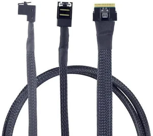 AJMRTC Mini SAS Slimline SFF-8654 8i PCIe 4.0 to Dual SAS HD SFF-8643 Upward Breakout Cable, 24Gbps High Speed Server Storage Cable for RAID Controller, NVMe SSD, HDD, Enterprise Backplane Upgrade AJMRTC Mini SAS Slimline SFF-8654 8i PCIe 4.0 to Dual SAS HD SFF-8643 Upward Breakout Cable, 24Gbps High Speed Server Storage Cable for RAID Controller, NVMe SSD, HDD, Enterprise Backplane Upgrade