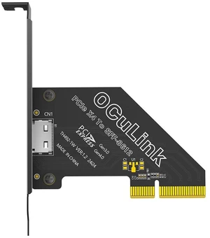 AJMRTC OCuLink SFF-8611 / SFF-8612 to PCIe 4.0 X4 Host Adapter Card, Gen4 64Gbps Passive Riser with Full Long Profile Bracket, Supports NVMe SSD, eGPU, Compatible with Mac OS, Windows, Linux AJMRTC OCuLink SFF-8611 / SFF-8612 to PCIe 4.0 X4 Host Adapter Card, Gen4 64Gbps Passive Riser with Full Long Profile Bracket, Supports NVMe SSD, eGPU, Compatible with Mac OS, Windows, Linux