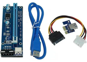 AJMRTC PCIe 1X to 16X GPU Riser Card, PCI Express Extension Adapter with 4Pin IDE Power Connector & USB3.0 Data Cable for Graphics Card Mining, Open Frame PC Build AJMRTC PCIe 1X to 16X GPU Riser Card, PCI Express Extension Adapter with 4Pin IDE Power Connector & USB3.0 Data Cable for Graphics Card Mining, Open Frame PC Build
