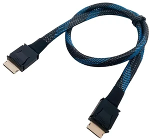 AJMRTC PCIe 4.0 X4 SFF-8611 to SFF-8611 Extension Cable, OCuLink 4i Full-Function Cable, 24Gbps SAS-4 Compatible High-Speed Cable, 50cm