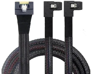AJMRTC Anti-Misplug Slimline SAS 4.0 Breakout Cable, SFF-8654 8i to Dual SFF-8087 Right Angle Cable, 24Gbps SlimSAS Cable for Server SAS Storage HBA RAID Controller AJMRTC Anti-Misplug Slimline SAS 4.0 Breakout Cable, SFF-8654 8i to Dual SFF-8087 Right Angle Cable, 24Gbps SlimSAS Cable for Server SAS Storage HBA RAID Controller