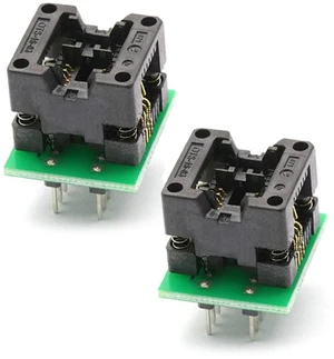 AJMRTC Pack of 2 SOIC8 SOP8 to DIP8 Adapter Socket, 150mil IC Converter Module, Surface Mount to Through-Hole Socket for EZ Programmer, EEPROM Flash Chip Programming AJMRTC Pack of 2 SOIC8 SOP8 to DIP8 Adapter Socket, 150mil IC Converter Module, Surface Mount to Through-Hole Socket for EZ Programmer, EEPROM Flash Chip Programming