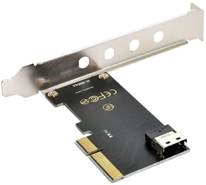 AJMRTC PCIe 4.0 X4 to Slimline SAS SFF-8654 Adapter Card, with 120mm Bracket, Connect SFF-8654 to U.2 SFF-8639 NVMe SSD for Motherboard Workstation Server Storage Upgrade AJMRTC PCIe 4.0 X4 to Slimline SAS SFF-8654 Adapter Card, with 120mm Bracket, Connect SFF-8654 to U.2 SFF-8639 NVMe SSD for Motherboard Workstation Server Storage Upgrade