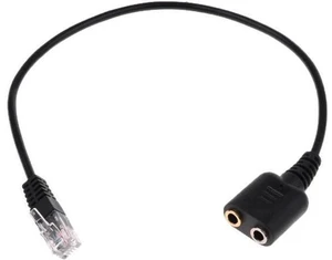 AJMRTC RJ9 Call Center Telephone Headset with Microphone, includes Dual 3.5mm to RJ9 Adapter Cable, Noise Cancelling Mono Headphone for Office Call Center Customer Service