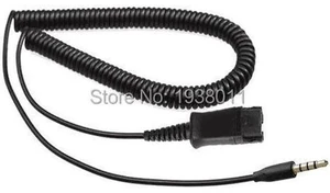 AJMRTC QD Quick Disconnect Call Center Headset Cable, QD to Single 3.5mm Audio Plug Adapter Cord for PC Laptop Customer Service Agent Headphone AJMRTC QD Quick Disconnect Call Center Headset Cable, QD to Single 3.5mm Audio Plug Adapter Cord for PC Laptop Customer Service Agent Headphone