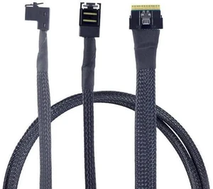 AJMRTC Slimline SFF-8654 8i PCIe 4.0 to Dual SFF-8643 Mini SAS HD Upward Breakout Cable, Internal Server Storage Cable for RAID HBA Controller SSD HDD Backplane AJMRTC Slimline SFF-8654 8i PCIe 4.0 to Dual SFF-8643 Mini SAS HD Upward Breakout Cable, Internal Server Storage Cable for RAID HBA Controller SSD HDD Backplane