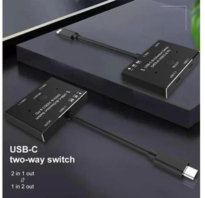 AJMRTC USB-C Bi-Directional KVM Switch 1x2 2x1 USB 3.1 Data Video Switcher, 8K@30Hz Type-C Splitter for Laptop, PC, Monitor, Docking Station
