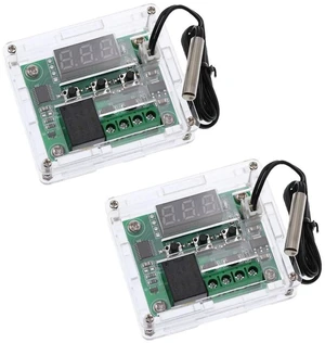 AJMRTC 2Pcs W1209 Digital Temperature Controller Board with Protective Case, DC 12V Micro Thermostat Module for Heating Cooling Control AJMRTC 2Pcs W1209 Digital Temperature Controller Board with Protective Case, DC 12V Micro Thermostat Module for Heating Cooling Control