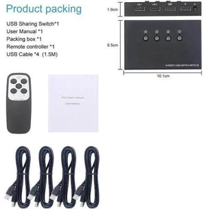 AJMRTC USB 2.0 KVM Switch Box 4 In 4 Out, 4 Computers Share 4 USB Devices, Keyboard Mouse U-Disk Scanner Printer Sharing Hub AJMRTC USB 2.0 KVM Switch Box 4 In 4 Out, 4 Computers Share 4 USB Devices, Keyboard Mouse U-Disk Scanner Printer Sharing Hub