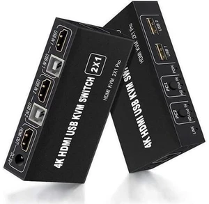 AJMRTC 2 Port HDMI KVM Switch 4K, 2 In 1 Out HDMI USB Switcher, 2 Computers Share Monitor, Keyboard, Mouse, Printer and USB Flash Drives AJMRTC 2 Port HDMI KVM Switch 4K, 2 In 1 Out HDMI USB Switcher, 2 Computers Share Monitor, Keyboard, Mouse, Printer and USB Flash Drives
