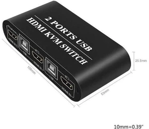 AJMRTC 2 Port 4K HDMI-compatible KVM Switch, USB Manual Switcher Box, Share Monitor Keyboard Mouse for 2 Computers, HDMI 2.0 4K@60Hz HDCP 2.2 Plug and Play AJMRTC 2 Port 4K HDMI-compatible KVM Switch, USB Manual Switcher Box, Share Monitor Keyboard Mouse for 2 Computers, HDMI 2.0 4K@60Hz HDCP 2.2 Plug and Play