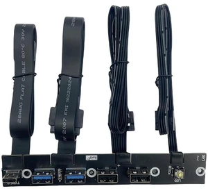 AJMRTC 5 Ports PC Front IO Panel Bracket, 2×USB3.0 + 2×USB2.0 + 1×USB-C 20Gbps, 50CM Internal Cable with LED Power Switch, USB3.2 Gen2x2 Front Expansion Bay Panel for Desktop Chassis, Black AJMRTC 5 Ports PC Front IO Panel Bracket, 2×USB3.0 + 2×USB2.0 + 1×USB-C 20Gbps, 50CM Internal Cable with LED Power Switch, USB3.2 Gen2x2 Front Expansion Bay Panel for Desktop Chassis, Black