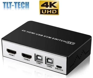 AJMRTC 2 Port HDMI KVM Switch, 4K@30Hz USB KVM Selector, Share One HD Monitor Keyboard Mouse USB Hub for 2 PCs Laptops, Button Control, HDMI 1.4 HDCP 1.4 for Office Desktop AJMRTC 2 Port HDMI KVM Switch, 4K@30Hz USB KVM Selector, Share One HD Monitor Keyboard Mouse USB Hub for 2 PCs Laptops, Button Control, HDMI 1.4 HDCP 1.4 for Office Desktop