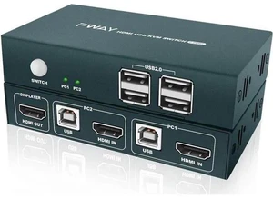 AJMRTC 2 Port HDMI KVM Switch 2 in 1 Out 4K@30Hz with 4 USB 2.0 Hub, 2 Computers Share Monitor Keyboard Mouse, Supports Wireless Keyboard Mouse for PC Laptop Windows Mac Linux AJMRTC 2 Port HDMI KVM Switch 2 in 1 Out 4K@30Hz with 4 USB 2.0 Hub, 2 Computers Share Monitor Keyboard Mouse, Supports Wireless Keyboard Mouse for PC Laptop Windows Mac Linux