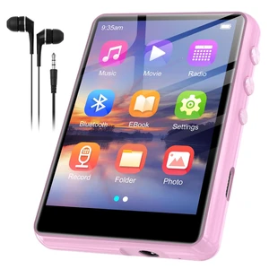 128GB MP3 Player with Bluetooth 5.4, 2.4" Portable HiFi Music Player with FM Radio,HD Speaker,E-Book, Support up 512GB Earphones Included for Travel, Gym, Hiking, Sports Running- Pink 128GB MP3 Player with Bluetooth 5.4, 2.4" Portable HiFi Music Player with FM Radio,HD Speaker,E-Book, Support up 512GB Earphones Included for Travel, Gym, Hiking, Sports Running- Pink