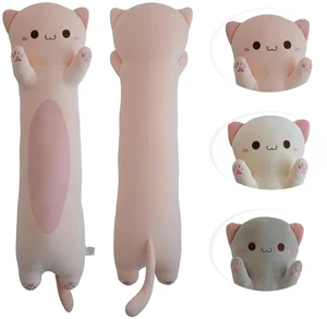 Long Cat Plush Pillow - 43.3 Inch Ultra Soft Stuffed Animal Body Pillow for Kids & Adults, Cute Kawaii Kitten Plushie Toy, Gift for Cat Lovers, Girlfriend, Girls Birthday (Big Eyes Pink) Long Cat Plush Pillow - 43.3 Inch Ultra Soft Stuffed Animal Body Pillow for Kids & Adults, Cute Kawaii Kitten Plushie Toy, Gift for Cat Lovers, Girlfriend, Girls Birthday (Big Eyes Pink)