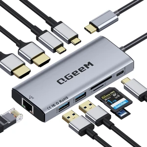 USB C Docking Station Dual Monitor,10 in 1 USB C Hub with 2 HDMI | Dual 4K@60Hz, 100W PD, 5Gbps Data Ports, 1Gbps Ethernet, Card Reader, Laptop Dock for MacBook, Dell, Lenovo, XPS, HP and More USB C Docking Station Dual Monitor,10 in 1 USB C Hub with 2 HDMI | Dual 4K@60Hz, 100W PD, 5Gbps Data Ports, 1Gbps Ethernet, Card Reader, Laptop Dock for MacBook, Dell, Lenovo, XPS, HP and More
