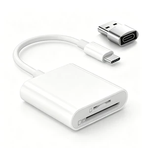 USB C SD Card Reader, Type C SD Card Reader, Supports SD and Micro SD Memory Card Adapters for iPhone 15 16 17/iPad/MacBook/Mac, Trail Camera Viewer Plug and Play -2 Slots USB C SD Card Reader, Type C SD Card Reader, Supports SD and Micro SD Memory Card Adapters for iPhone 15 16 17/iPad/MacBook/Mac, Trail Camera Viewer Plug and Play -2 Slots