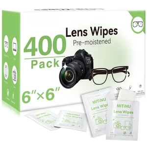 400 Pack 6x6 Inch Lens Wipes for Eyeglasses, Cleaner Wipes, Glasses Wipes | Pre-Moistened Individually Wrapped, Scratch-Free & Streak-Free for Camera Lens, Sunglasses, Gaming Glasses, Phone Screens 400 Pack 6x6 Inch Lens Wipes for Eyeglasses, Cleaner Wipes, Glasses Wipes | Pre-Moistened Individually Wrapped, Scratch-Free & Streak-Free for Camera Lens, Sunglasses, Gaming Glasses, Phone Screens