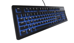 Apex 100 Gaming Keyboard - Tactile & Silent - Blue LED Backlit - Splash Resistant Apex 100 Gaming Keyboard - Tactile & Silent - Blue LED Backlit - Splash Resistant