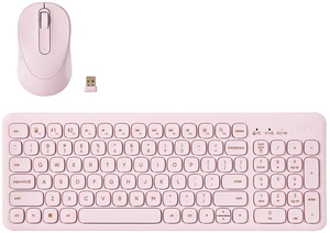 Curve Wireless Full-Size Keyboard and Mouse Combo, Pink Curve Wireless Full-Size Keyboard and Mouse Combo, Pink