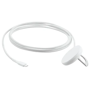 15W Magnetic Wireless Charging Pad, Qi2 Certified, Braided Cable, White - Compatible With iPhone 17/16/15/14/13/12 Series