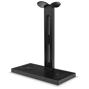 5-in-1 Headphone Stand with Wireless Charger, IAQST303B, Black 5-in-1 Headphone Stand with Wireless Charger, IAQST303B, Black