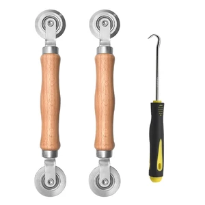 3Pcs Screen Rolling Tool Kit for Installing Door Mesh Screen Window | Screen Spline Roller Tool with Wooden Handle and Steel Bearing Wheels, Durable and Easy to Use 3Pcs Screen Rolling Tool Kit for Installing Door Mesh Screen Window | Screen Spline Roller Tool with Wooden Handle and Steel Bearing Wheels, Durable and Easy to Use