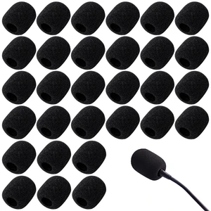 30 Pack Foam Microphone Windscreen, Black Mic Covers | Lapel Headset Microphone Sponge Mini Foam Cover Shield Protection for Variety of Headset (Black) 30 Pack Foam Microphone Windscreen, Black Mic Covers | Lapel Headset Microphone Sponge Mini Foam Cover Shield Protection for Variety of Headset (Black)