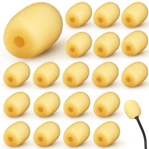 20 Pcs Mini Mic Foam Windscreen Covers, 2 x 15 mm, Skin Color | for Headset and Lapel Microphones, Reduces Wind Noise, Replacement Windscreens for Ear-hook Mics, Fits Small Holes 20 Pcs Mini Mic Foam Windscreen Covers, 2 x 15 mm, Skin Color | for Headset and Lapel Microphones, Reduces Wind Noise, Replacement Windscreens for Ear-hook Mics, Fits Small Holes