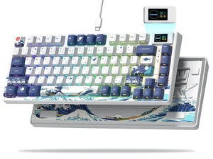 SK80 75% Keyboard with Color Multimedia Display Gaming Keyboard | Creamy Sound Mechanical Wired Hot Swappable Gasket RGB Custom Key board, Pre-lubed Stabilizer for Mac/Win, White Kanagawa SK80 75% Keyboard with Color Multimedia Display Gaming Keyboard | Creamy Sound Mechanical Wired Hot Swappable Gasket RGB Custom Key board, Pre-lubed Stabilizer for Mac/Win, White Kanagawa