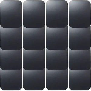 Replacement Metal Plates Set 16 Pack for Magnetic Car Mount. Kit of 16 Magnets for Back of Phone Case. Black Rectangular Iron Stickers Without Holes Discs. 3M Adhesive Backing Steel Sheets. Replacement Metal Plates Set 16 Pack for Magnetic Car Mount. Kit of 16 Magnets for Back of Phone Case. Black Rectangular Iron Stickers Without Holes Discs. 3M Adhesive Backing Steel Sheets.