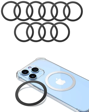 for Magsafe Ring - 10 PCS, Ultra-Thin(0.4mm) Magsafe Sticker, Compatible with iPhone 17/Air/16/15/14/13/12 Series, Samsung Galaxy, Google Pixel Series Black
