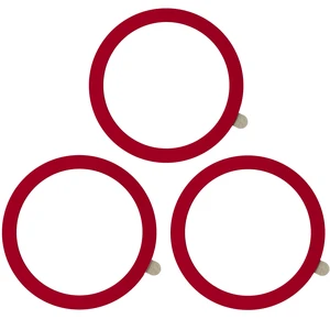Universal Metal Ring Sticker, 3Pcs, Red | Compatible with iPhone/Samsung/Android Cellphones, Magnetic Phone Charger/Mount/Holder Conversion