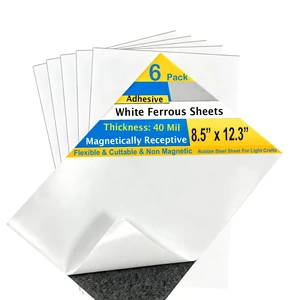 6 Pack, White Adhesive Metal Sheets-8.5 x 12.3, Ferrous Sheet for Magnets Receptive, 40 Mil Thin Flexible Rubber Steel, Magnetic Miniatures Organization Fits Standard US Really Useful Box 6 Pack, White Adhesive Metal Sheets-8.5 x 12.3, Ferrous Sheet for Magnets Receptive, 40 Mil Thin Flexible Rubber Steel, Magnetic Miniatures Organization Fits Standard US Really Useful Box