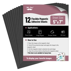 Adhesive Magnetic Sheets, 5" x 7", 12 Pack, Magnetic Sheet | Magnetic Paper, Magnet Paper Sheets, Magnetic Sheets with Adhesive Backing, Flexible Magnetic Sheet, Photo Magnets Adhesive Magnetic Sheets, 5" x 7", 12 Pack, Magnetic Sheet | Magnetic Paper, Magnet Paper Sheets, Magnetic Sheets with Adhesive Backing, Flexible Magnetic Sheet, Photo Magnets