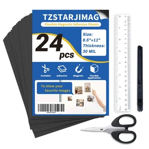 Magnet Sheets with Adhesive Backing,8.5" x 11"(Pack of 24) | 30 mil Thick Cuttable Flexible Magnetic Sheets for DIY Crafts,Photos,Letters and Stickers