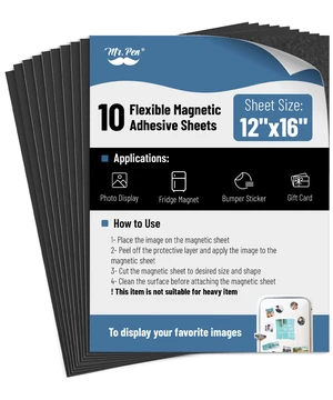 Flexible Magnetic Sheets with Adhesive Backing, 12" x 16", 10 Pack | Magnet Sheets with Adhesive Flexible Magnetic Sheets with Adhesive Backing, 12" x 16", 10 Pack | Magnet Sheets with Adhesive