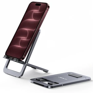 Fold-Flat Cell Phone Stand, Adjustable Desk Holder-Gray | Easy to Carry, Travel Friendly, for 4-8 Inch Phones, 0-90° Viewing, Sturdy Aluminum, Reinforced Swivel, Charging Access Fold-Flat Cell Phone Stand, Adjustable Desk Holder-Gray | Easy to Carry, Travel Friendly, for 4-8 Inch Phones, 0-90° Viewing, Sturdy Aluminum, Reinforced Swivel, Charging Access