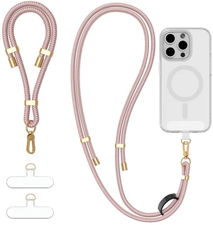 4-IN-1 Phone Lanyard Crossbody & Wrist Strap Kit with 2 Pack Tabs | Adjustable Anti Theft Phone Strap, with Loop, Premium Metal Buckles, Universal Neck lanyard for Travel Essentials, Rose Gold 4-IN-1 Phone Lanyard Crossbody & Wrist Strap Kit with 2 Pack Tabs | Adjustable Anti Theft Phone Strap, with Loop, Premium Metal Buckles, Universal Neck lanyard for Travel Essentials, Rose Gold