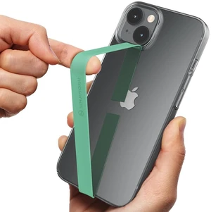 Stretchable Silicone Phone Strap, Elastic Finger Grip, Mint | Sinji Loop, phone loop holder for phone case, wireless charging support, wrist pain relief, universal fit for phones