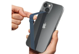 C-Shaped Clip Finger Phone Grip, Silicone Strap, Navy 210 | Sinji Loop Clip, phone loop holder for phone case, wireless charging support, wrist pain relief, universal fit for phones
