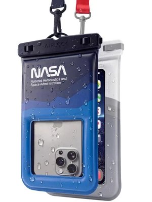 NASA Waterproof Phone Pouch with AirLock Seal (2 Pack, Regular) | Underwater Touchscreen | Waterproof to 20m | Official NASA | K24 Floating Pouch | 40% Tougher PVC | Fits Most Phones NASA Waterproof Phone Pouch with AirLock Seal (2 Pack, Regular) | Underwater Touchscreen | Waterproof to 20m | Official NASA | K24 Floating Pouch | 40% Tougher PVC | Fits Most Phones