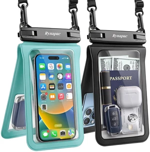 Waterproof Phone Pouch 2 Pack, IPX8 Double Space Waterproof Phone Case with Lanyard for iPhone 18/17/16 Pro Max, Galaxy S26 Ultra, Cell Phone Dry Bag for Beach Cruise Essentials, Up to 8.5 Waterproof Phone Pouch 2 Pack, IPX8 Double Space Waterproof Phone Case with Lanyard for iPhone 18/17/16 Pro Max, Galaxy S26 Ultra, Cell Phone Dry Bag for Beach Cruise Essentials, Up to 8.5